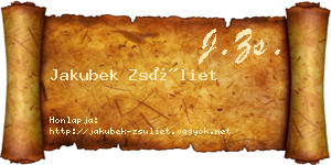 Jakubek Zsüliet névjegykártya